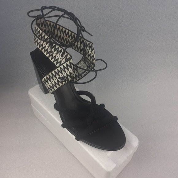 Zara Woman Chunky Block heel Celebrity Red carpet gladiator-wrap Sandal us11/9uk - Picture 2 of 7